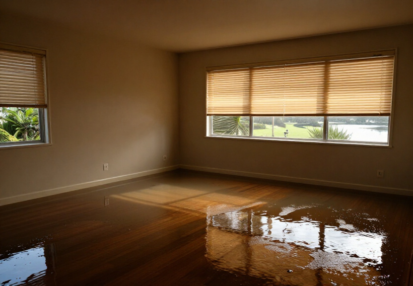 Flooded garage in Russell Vale before cleanup